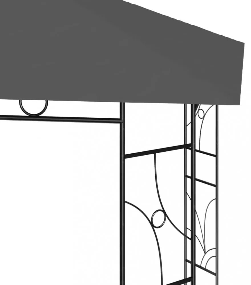 antracitszürke pavilon 4 x 3 x 2,7 m 160 g/m²