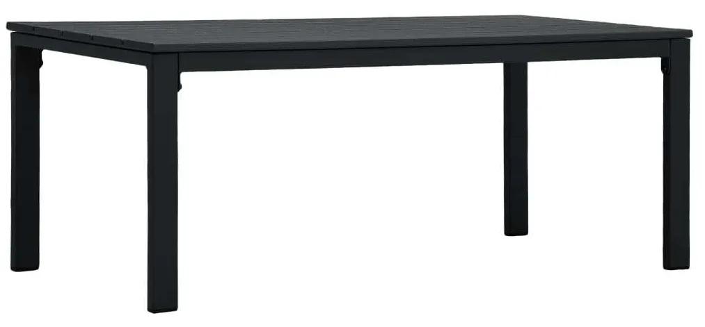vidaXL fekete fautánzatú HDPE dohányzóasztal 98 x 48 x 39 cm