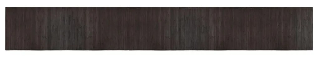 négyszögletű sötétbarna bambusz szőnyeg 70 x 500 cm