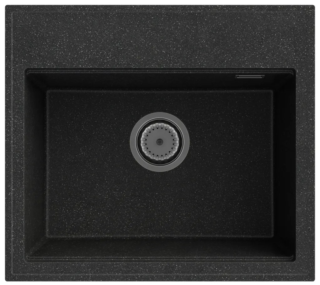 Gamma Modern 5055, 1 rekeszes gránit mosogató 560x500x210 mm, fekete pettyes, GMA-ZM-55-BP