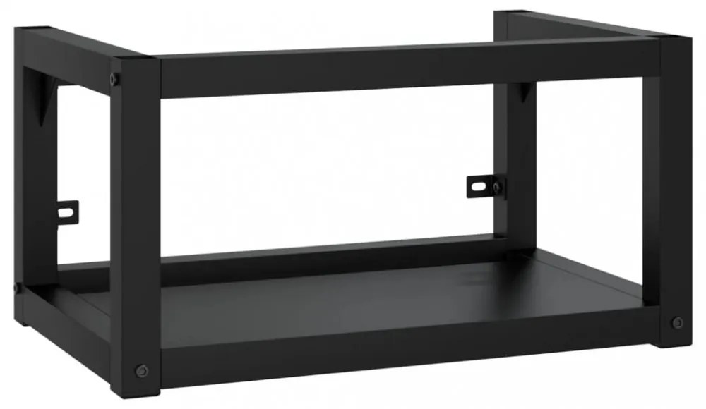 fekete vas fürdőszobai fali mosdókagylókeret 59 x 38 x 31 cm