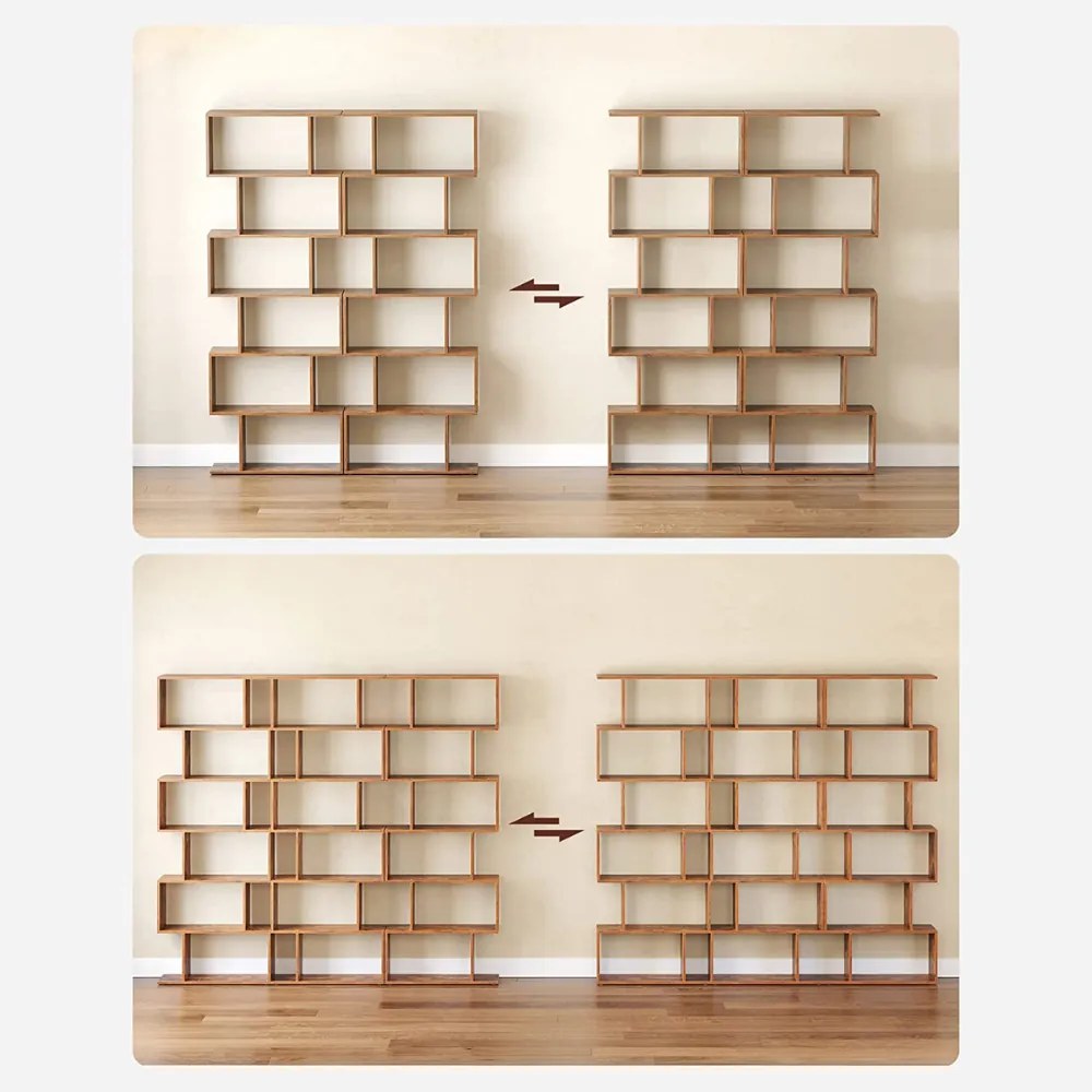 PRESTON könyvespolc, 70x24x190,5cm, barna színben Vasagle