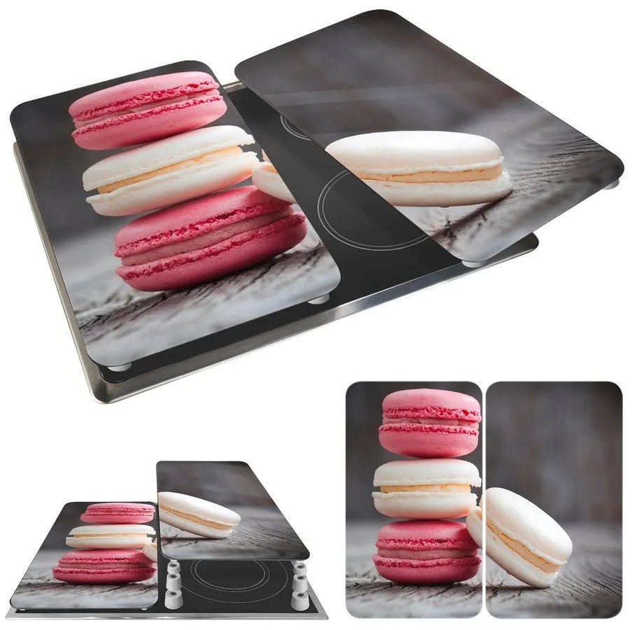 Edzett üveg tűzhely fedőlap szett 2 db-os 30x52 cm Macarons – Wenko