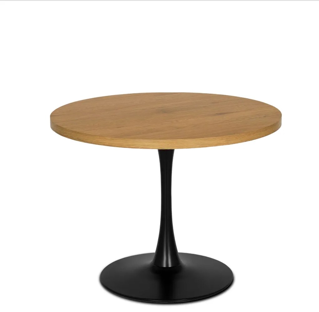 LINO Masă 100 cm stejar auriu/negru