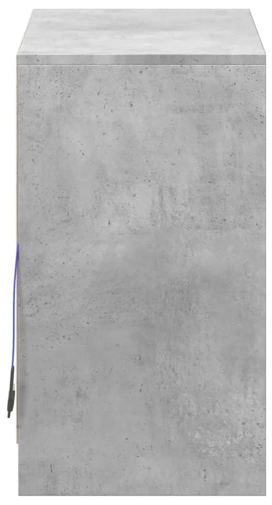 betonszürke szerelt fa tálalószekrény LED-del 72 x 34 x 61 cm