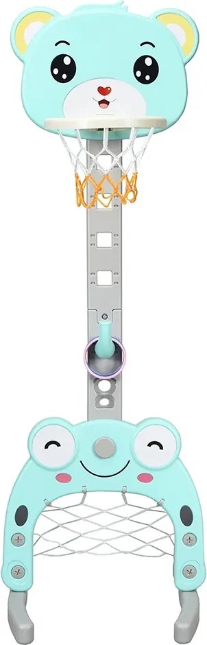 3 az 1-ben állítható magasságú kosárlabda palánk gyűrűdobálóval, kék