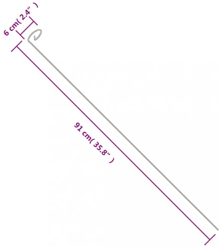 20 db sötétzöld acél kerti növénykaró 91 cm