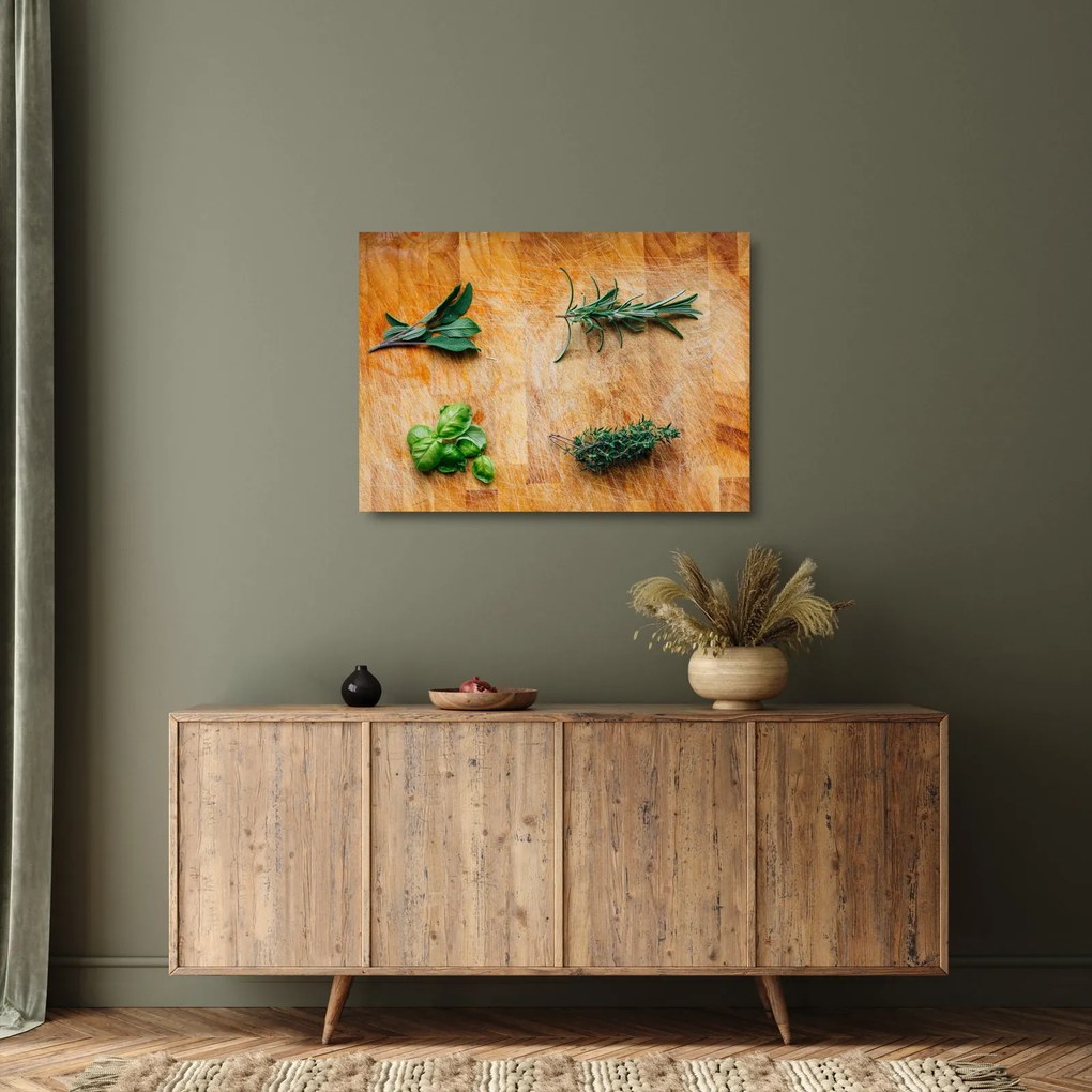 Kép - Gyógynövények (üvegen) (70x50 cm)
