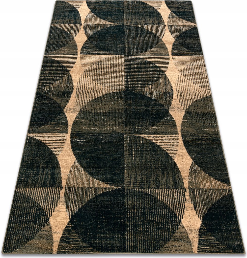 Omega Szőnyeg 235x350 Fado zöld Geometrikus Kerekek Gyapjú #OM345