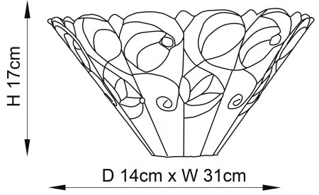 Endon 64198 - Fali lámpa Tiffany JAMELIA 1xE14/40W/230V