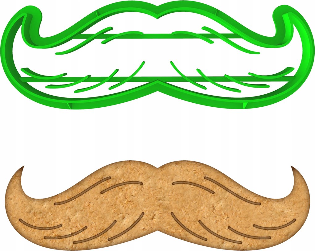 Mézeskalács- és kekszlyukasztó Nagymama És Nagypapa Napjára Bajusz 10cm