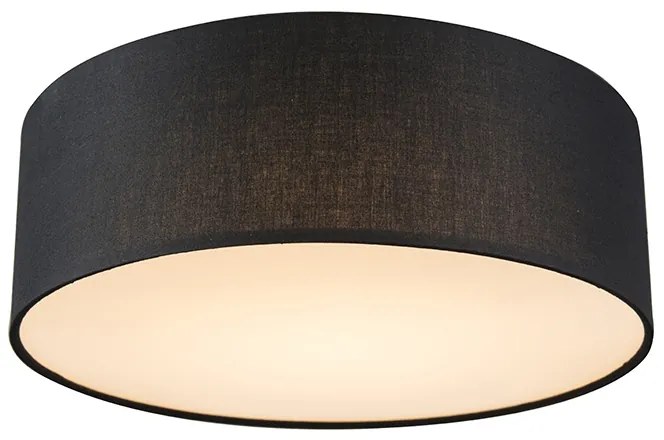 Mennyezeti lámpa fekete 30 cm LED-del - Drum LED