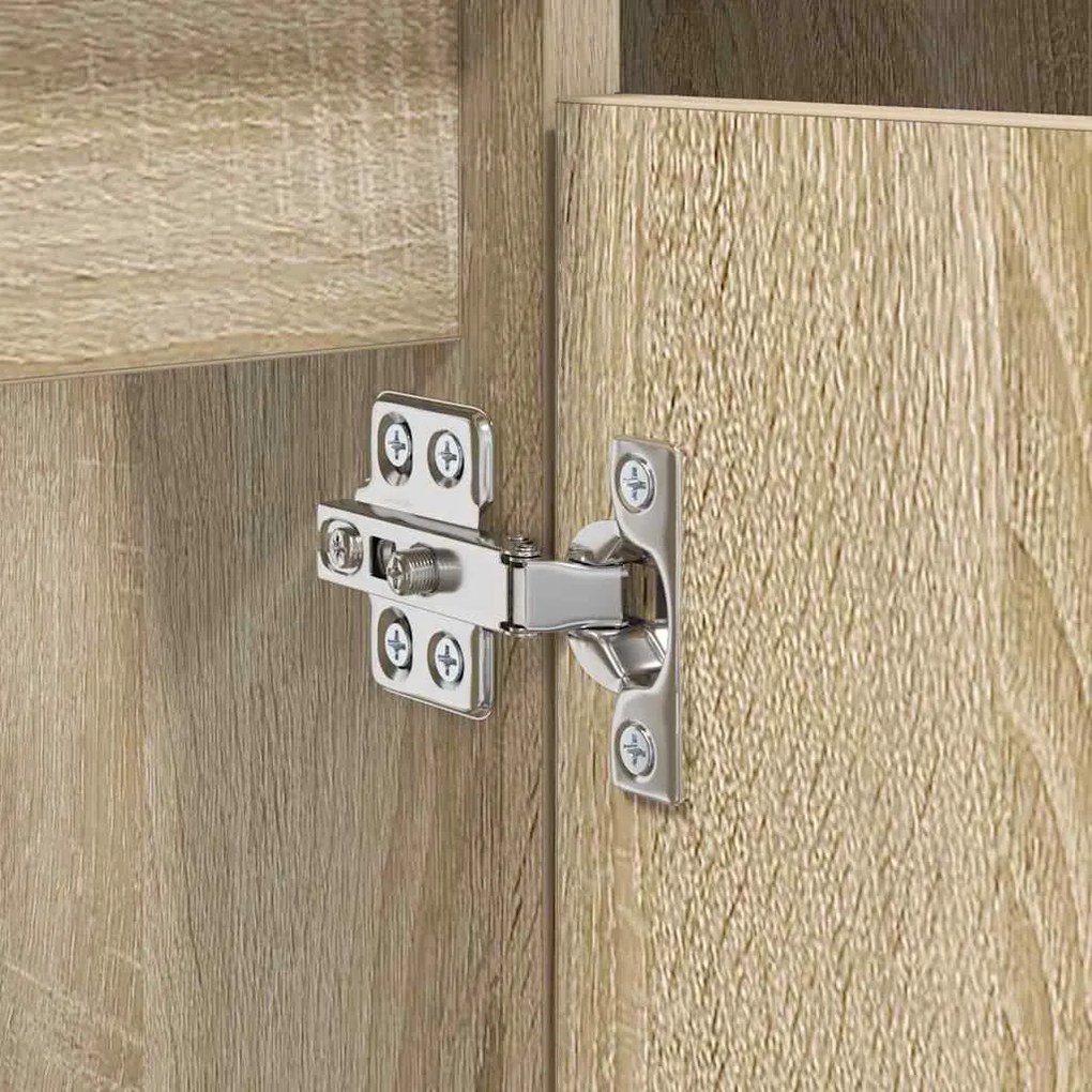 vidaXL Mosdókagyló szekrény polcokkal Sonoma tölgy 80 x 33 x 60 cm