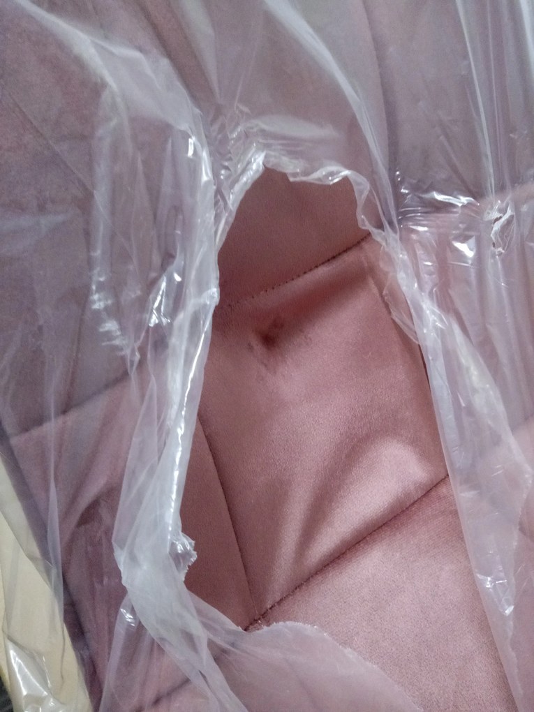 Akció Étkezőszék SPLIT VELVET arany lábakkal, sötét rózsaszín II. osztály