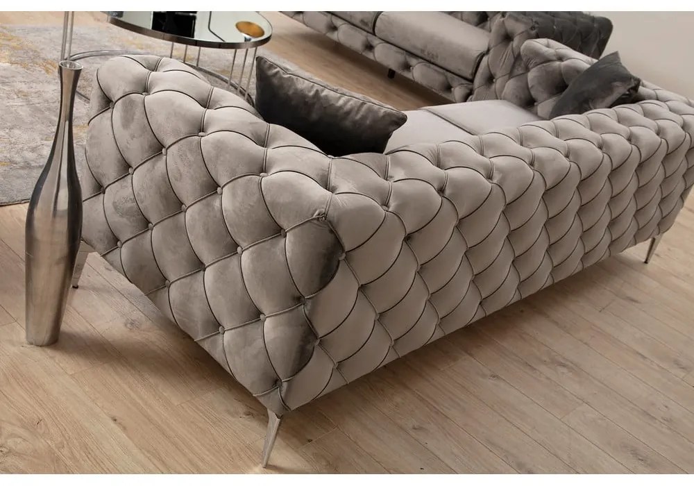 Sötétszürke bársony kanapé 237 cm Como – Balcab Home