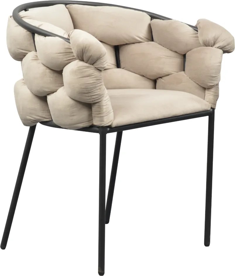 Étkezőszék, szürkésbarna Taupe Velvet szövet/fekete, DOROTA