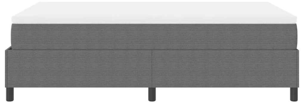Box Spring Ágy Matrac Világosszürke 120x200 cm Kordbársony Anyag