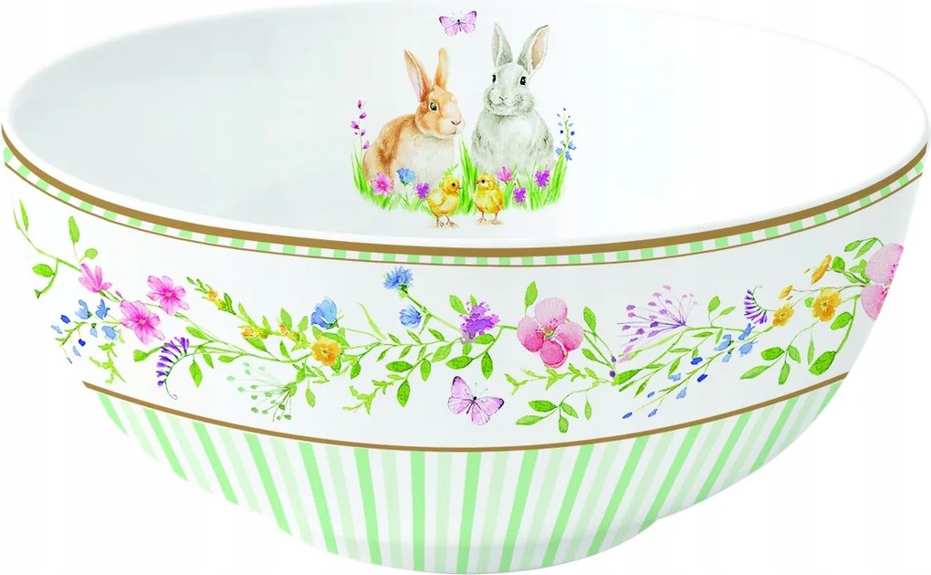 Tál tál salátás tál porcelán húsvét nyuszi pasztell 15cm
