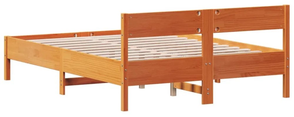 viaszbarna tömör fenyőfa ágy matrac nélkül 120 x 200 cm