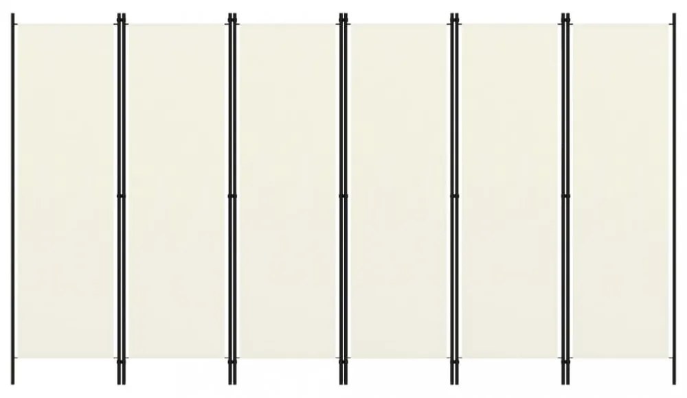 fehér 6 paneles paraván 300 x 180 cm