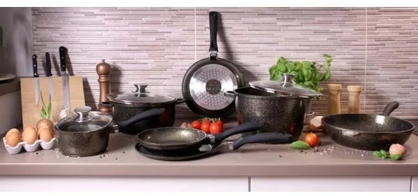 KITCHISIMO mély serpenyő, 24 cm, fekete