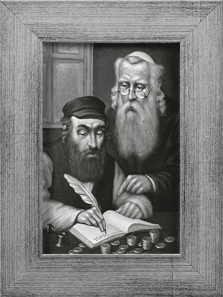 Vászonkép 20x15 Pénzszámláló Zsidó Ezüst Keret