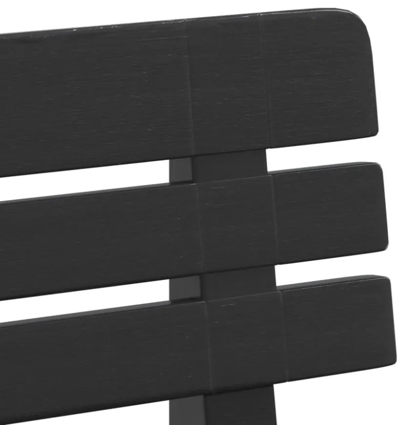 antracitszürke polipropilén kerti pad 110 x 52 x 71 cm