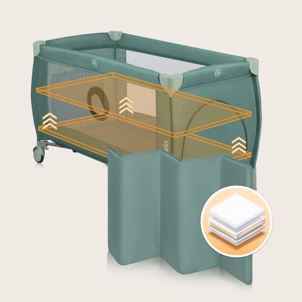 Lionelo - STEFI PLUS utazóágy olívazöld