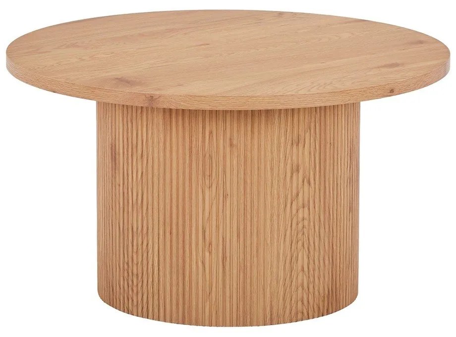 Natúr színű kerek dohányzóasztal nyárfa dekorral ø 80 cm Boavista – House Nordic