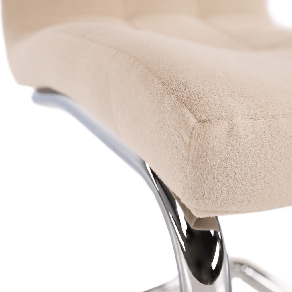 Étkezőszék, bézs Dulux Velvet szövet/króm, SALOMA NEW