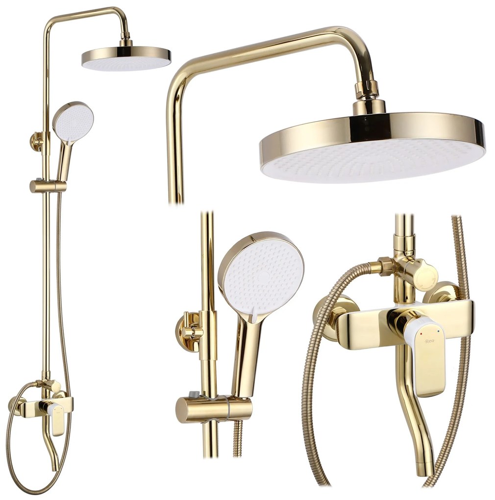 Zuhanyszett REA BLOOM WHITE GOLD