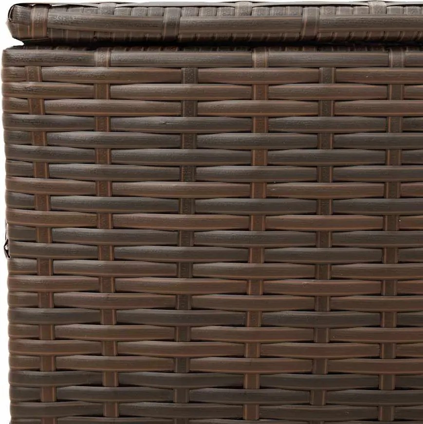 vidaXL barna polyrattan kerti tárolóláda kerekekkel 190 L
