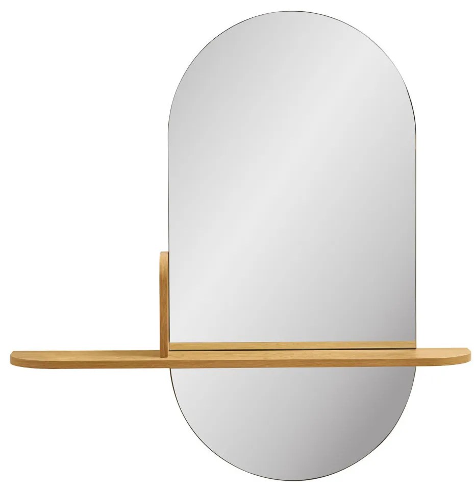 Barco tükör polccal tölgyfa hatású, 92x15x94,5 cm