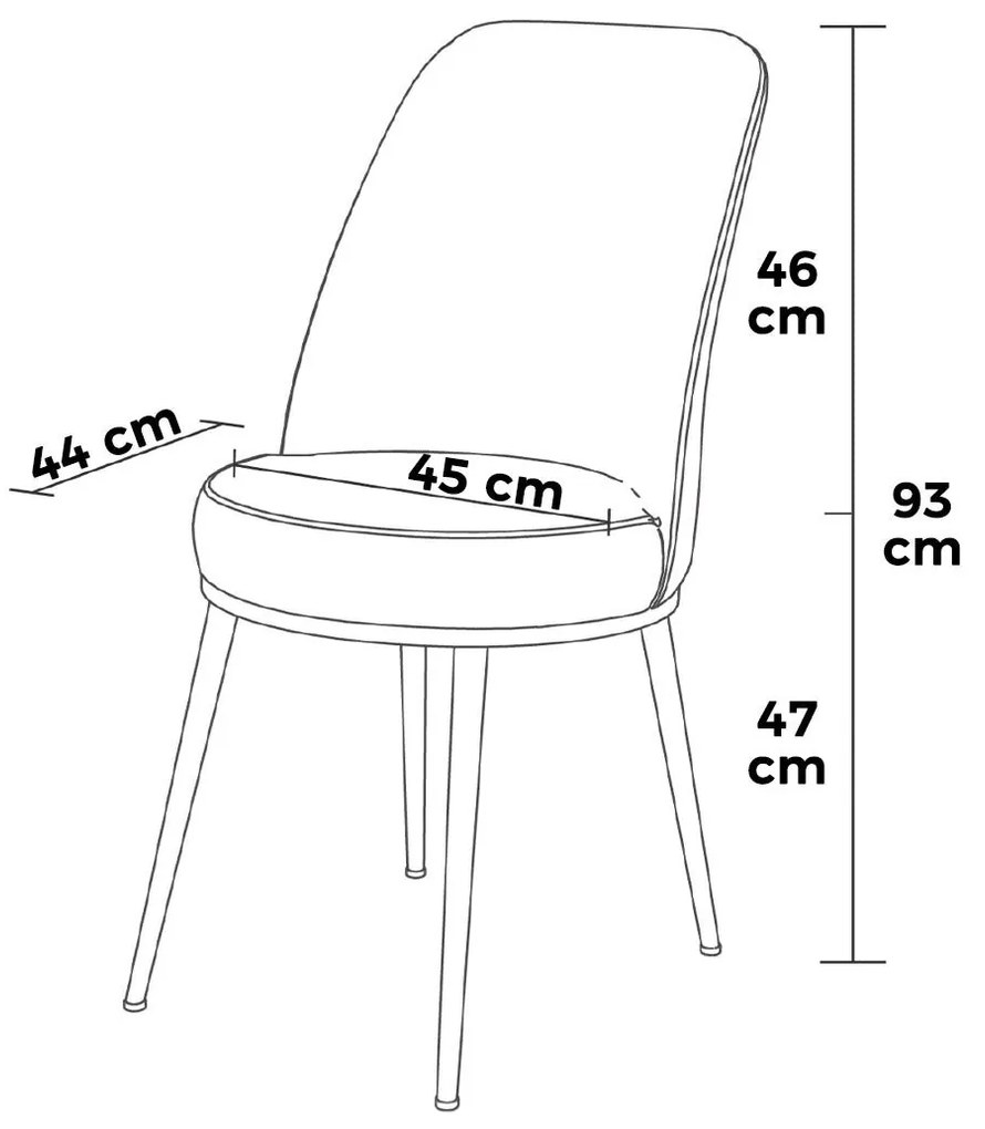 Étkezőszék szett (2 db) Pefa - Antracit, Króm