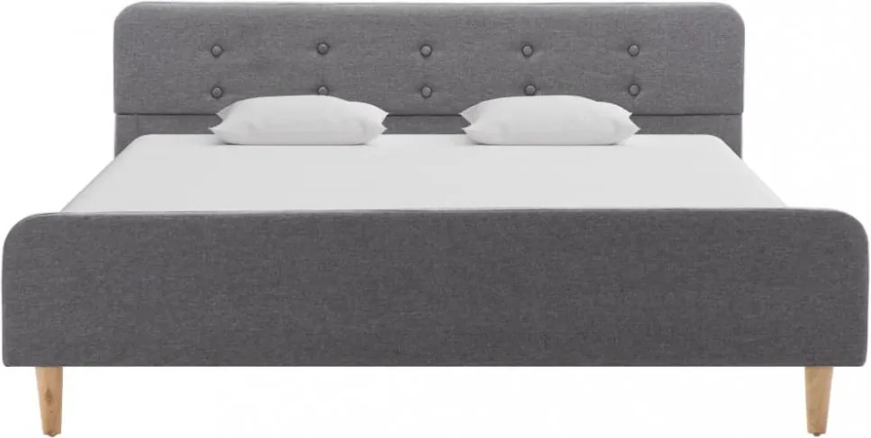 vidaXL világosszürke szövetkárpitozású ágykeret 160x200 cm