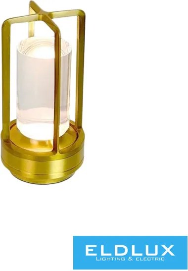 UNIVERSO Tölthető asztali lámpa DC:5V 2000mAh 3w 130lm CCT D90x180mm IP20 Óarany