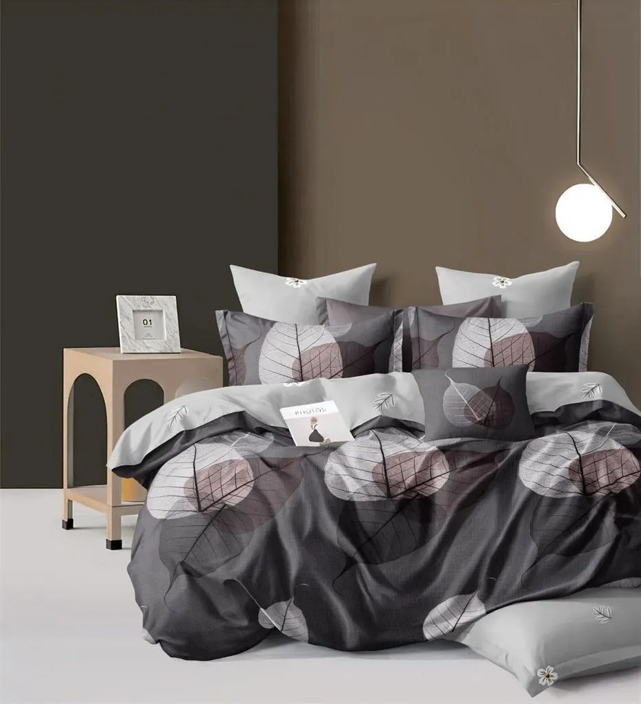 Szürke levél fotó ágynemű Ágynemű mérete: 140x200 cm, A csomag tartalma: 3 Készletcsomagolás