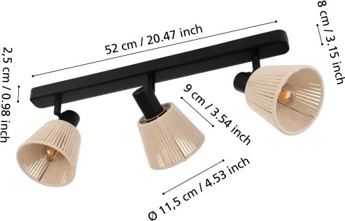 Eglo 44141 - SEAGARD spotlámpa, 3xE14/40W/230V, bézs/fekete