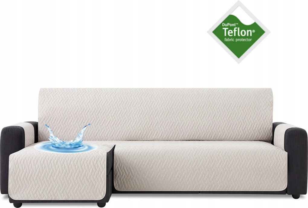 Ágytakaró vízálló kanapé sarokvédő teflon krém 240 cm bal