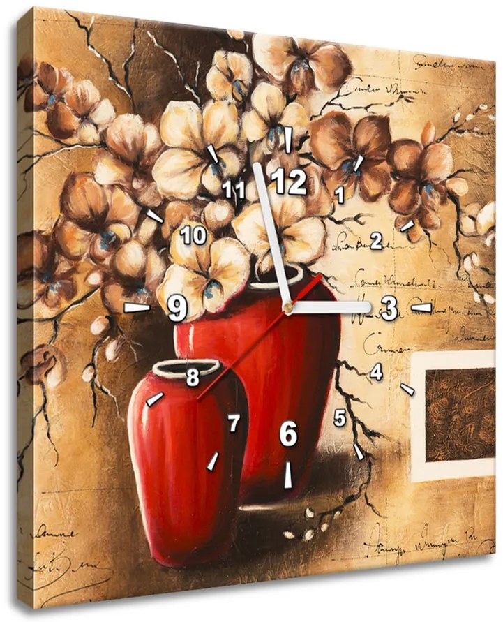 Gario Órás falikép Orchidea piros vázában Méret: 40 x 40 cm