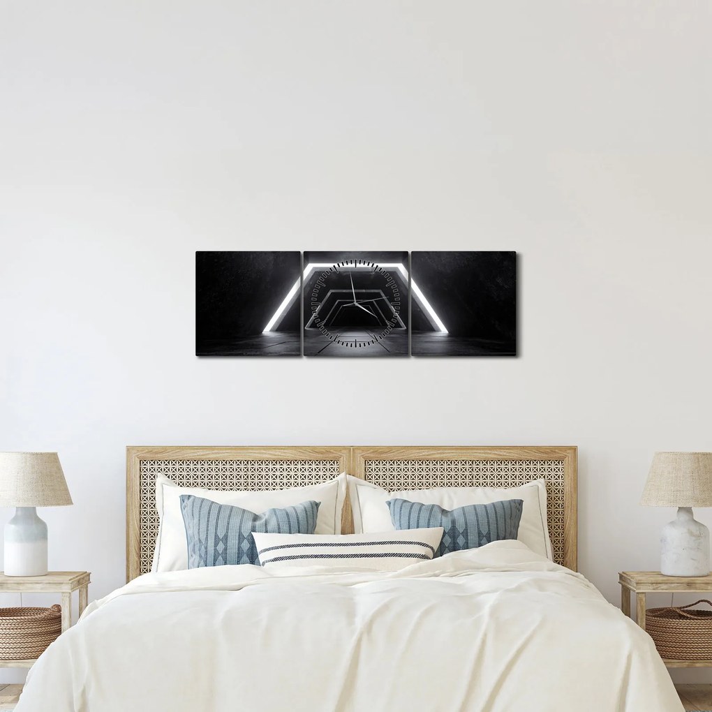 Kép - Futurisztikus alagút (órával) (90x30 cm)
