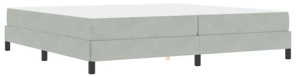 Boxspring ágy matraccal Világosszürke 200 x 200 cm Bársony