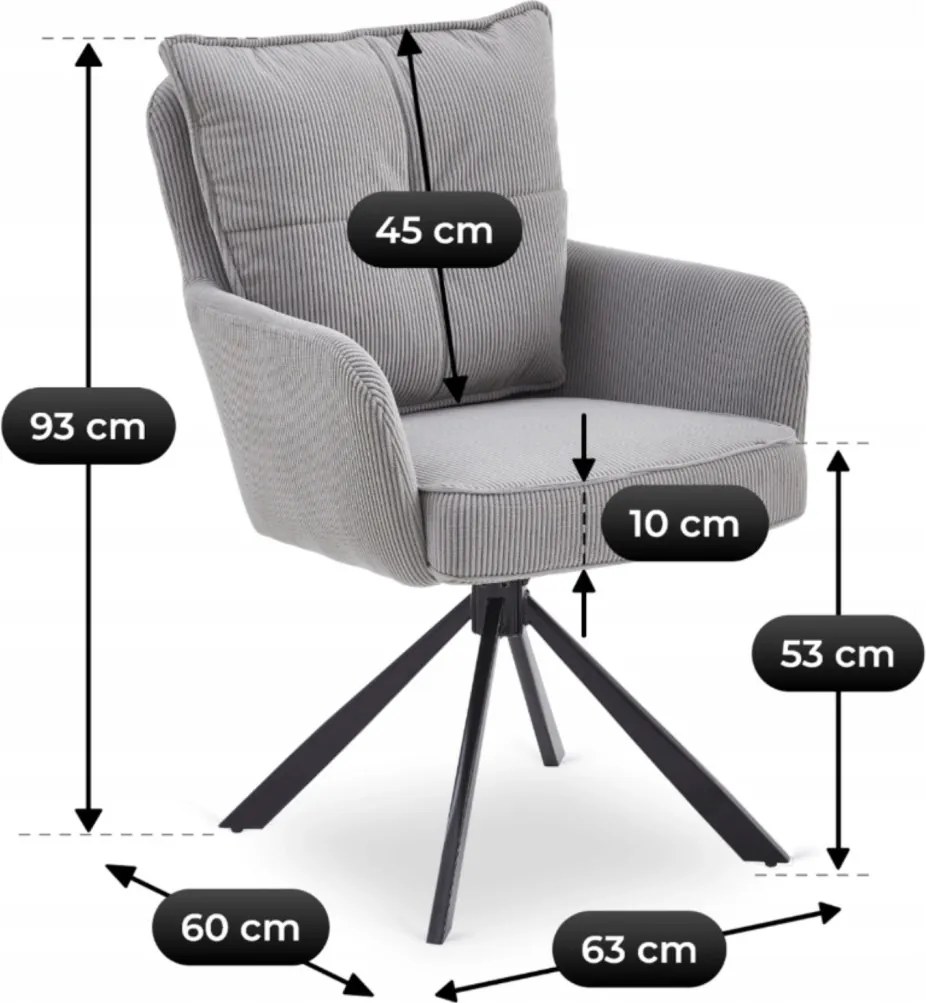 KRZESŁO Obrotowe CITY Szare