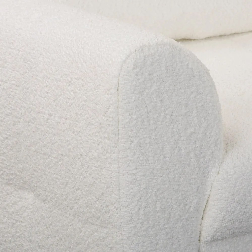 Fehér buklé sarokkanapé (jobb oldali) Ariella – Ropez