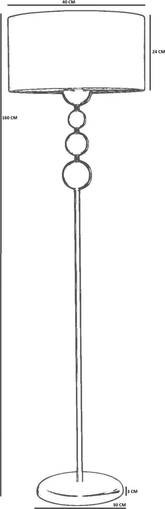 Fém állólámpa, Ø40 cm – TR534LUN4649