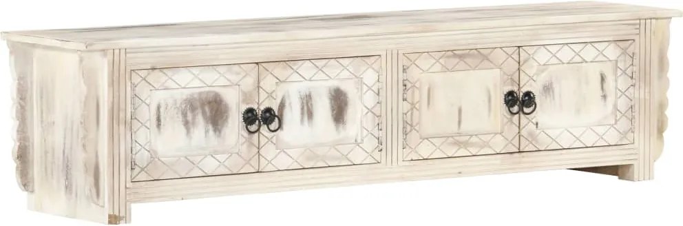 vidaXL fehér tömör mangófa TV-szekrény 140 x 30 x 35 cm