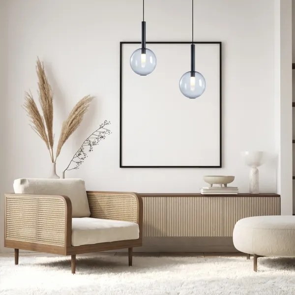 Csillár zsinóron NIKO 1xG9/9W/230V átm. 20 cm fekete