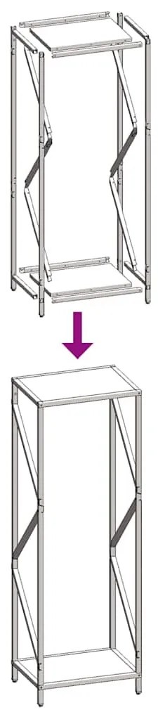 fekete hidegen hengerelt acél tűzifatároló 34x25x100 cm