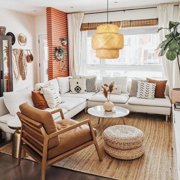 Immax 08268L - Csillár zsinóron HILO 1xE27/40W/230V átm. 47 cm bambusz