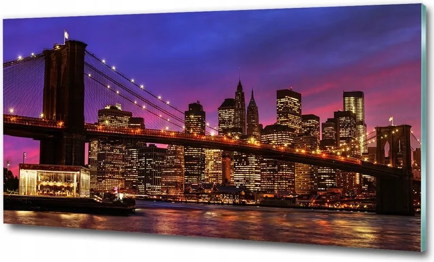 Fotó vászonkép edzett üveg New York 125x50